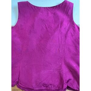 Talbots Petites Pure Silk lined Sleeveless‎ Top Fuchsia Size 6 sm flaw